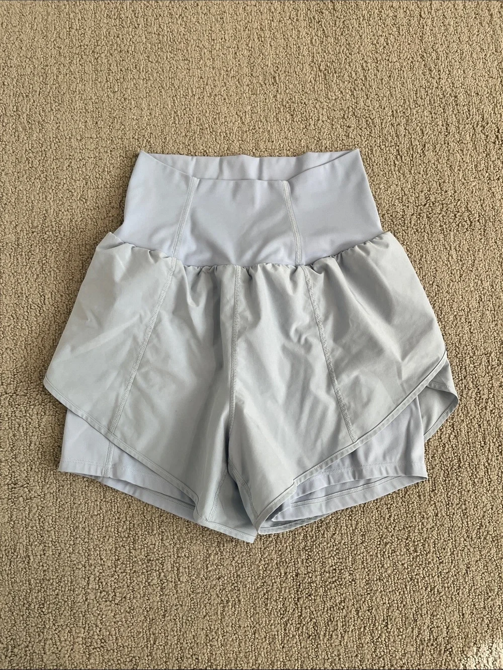 🩷 Halara Light Blue High-Waist Layered Active Shorts - Picture 3 of 4
